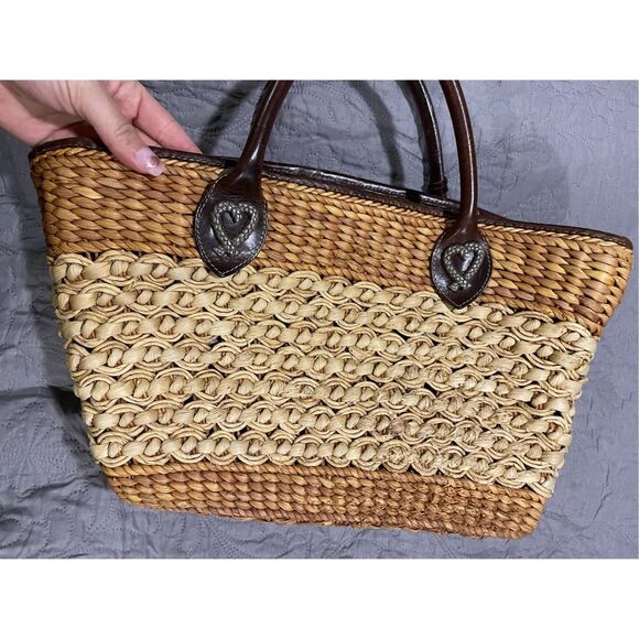 Brighton Vintage Wicker Hand Bag Tan - Picture 3 of 9